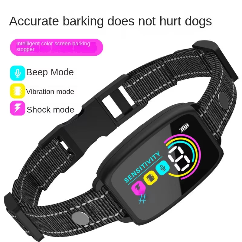 Intelligent Waterproof Dog Collar with Automatic Bark Control and Training Device