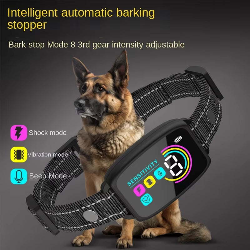 Intelligent Waterproof Dog Collar with Automatic Bark Control and Training Device