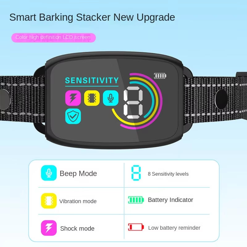 Intelligent Waterproof Dog Collar with Automatic Bark Control and Training Device